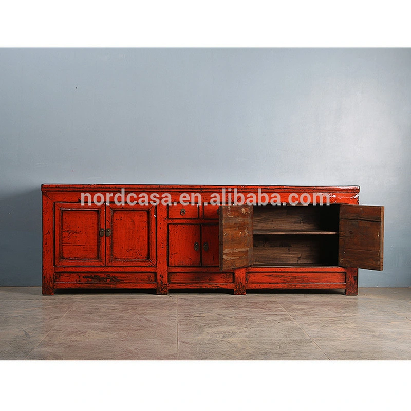 Chinese antique recycled wood red bedroom TV cabinet or living roon cabinet