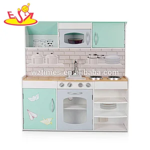 Juego de cocina grande interactivo de madera para niños, kits de cocina para el juego de simulación W10C324