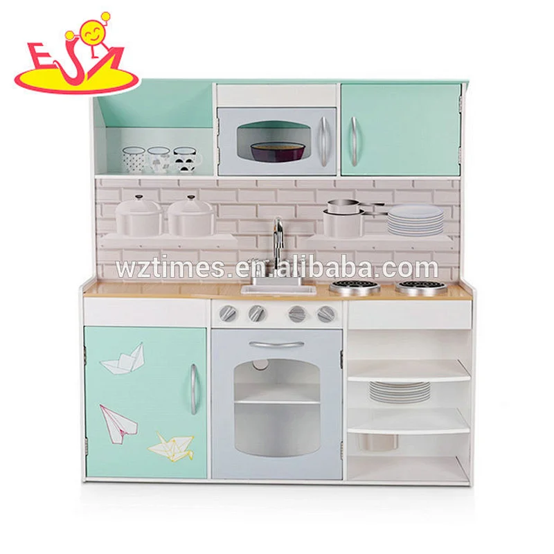 Juego de cocina grande interactivo de madera para niños, kits de cocina para el juego de simulación W10C324