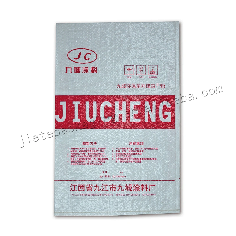 25kg custom printed plastic pp woven laminated damp proof cement bag for mortar,wall putty powder