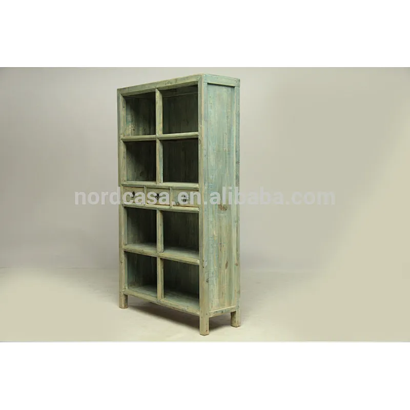 Antique recycle solid wood furniture bookcase furniture bookshelf