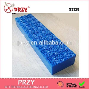 S3328 PRZY rose toast handmade soap mold rose flower rectangle handmade loaf mold for sell