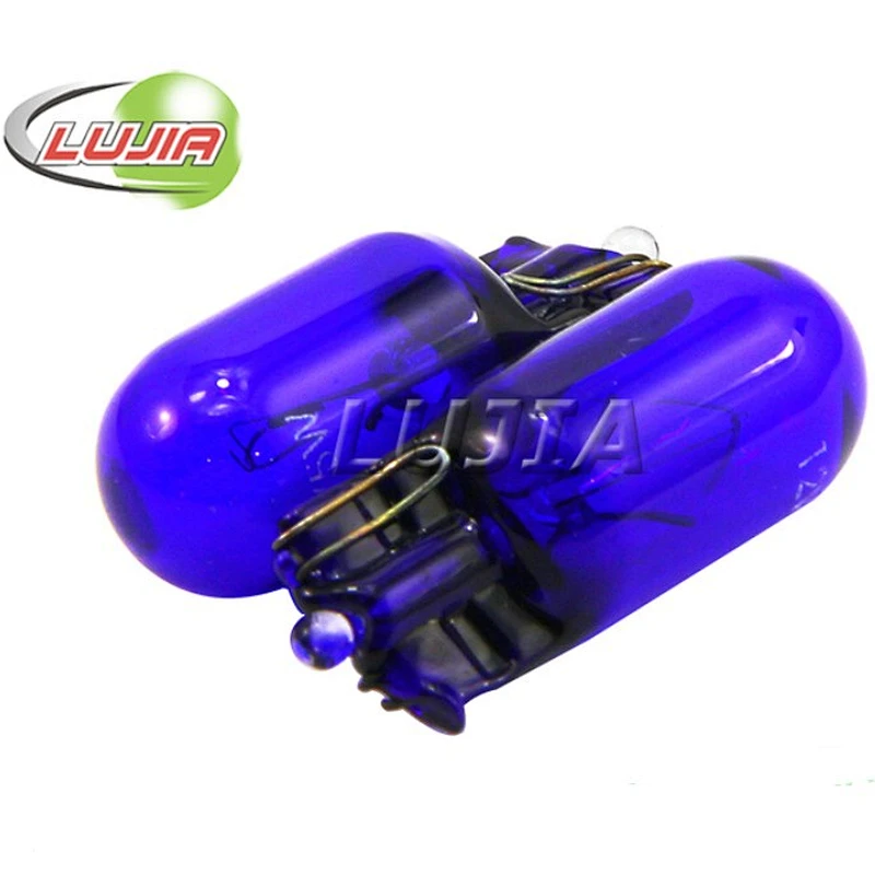 Lámpara de bombilla halógena T10 de 5W luces Nueva bombilla cromada azul T10 w5w 194 bombillas