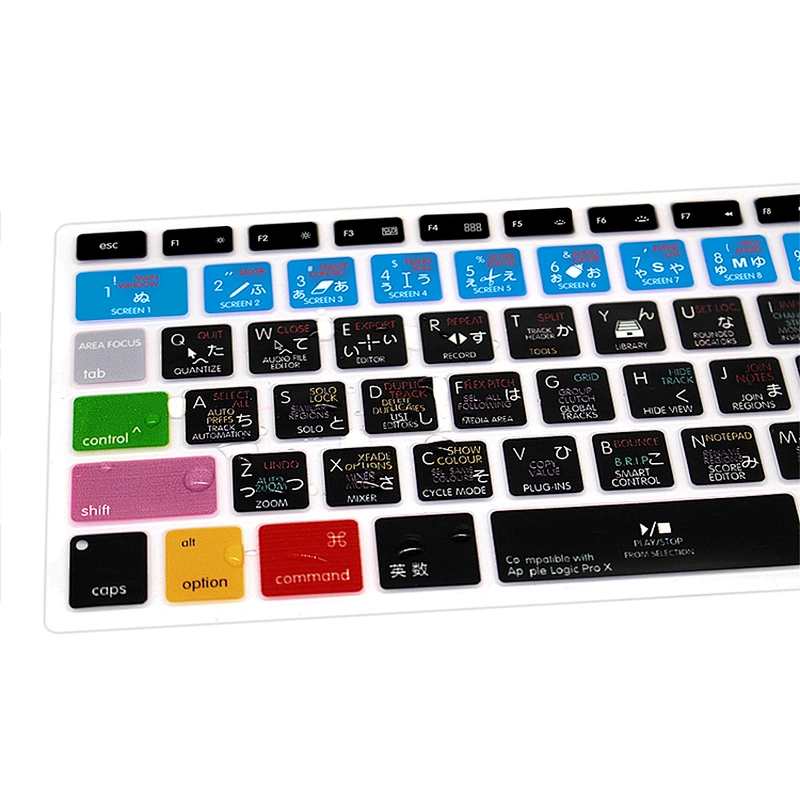 Ali baba Online Shopping Anti Dust laptop Protector Film for Macbook Silicone Keyboard Skin Logic Pro X Keyboard Cover shortcut