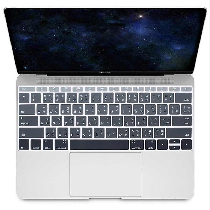 Colorful custom silicone keypad cover for macbook thai keyboard skins for macbook 12 A1543 keyboard protector