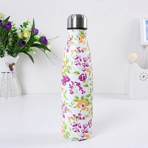 High Quality Vacuum Cup Christmas Gift 500 ml Vacuum Mug 304 Stainless Steel Colorful Pattern Water Bottle