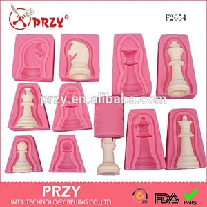 F2654 PRZY A set of International chess fondant mold, chess silicone mold chess chocolate mold