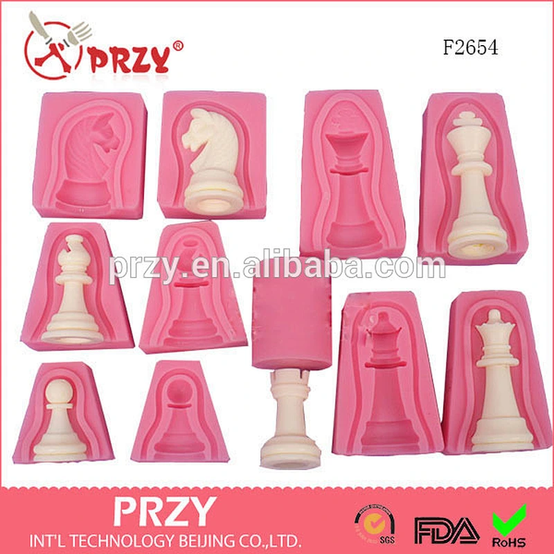 F2654 PRZY A set of International chess fondant mold, chess silicone mold chess chocolate mold