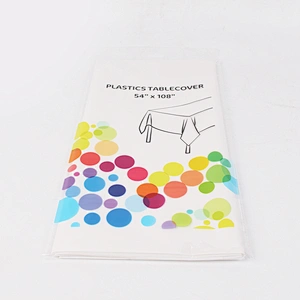 Wholesale Cheap Good Quality Plain PE Single layer protection Round Tablecloth