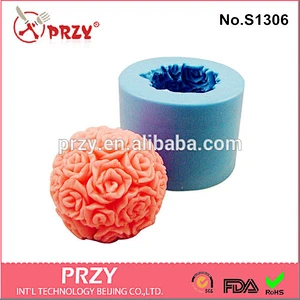 flower ball silicone soap mold , handmade silicone soap mold