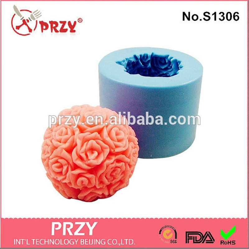 flower ball silicone soap mold , handmade silicone soap mold