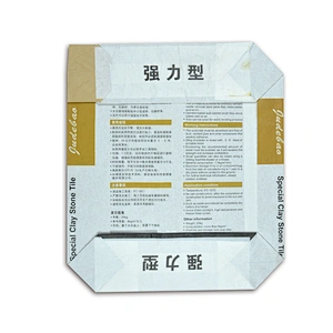 kraft paper bag with square bottom valve port for tile adhesive, cement packing