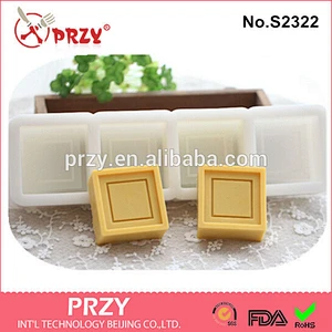 s2322 przy 4 cavity square silicone soap mold