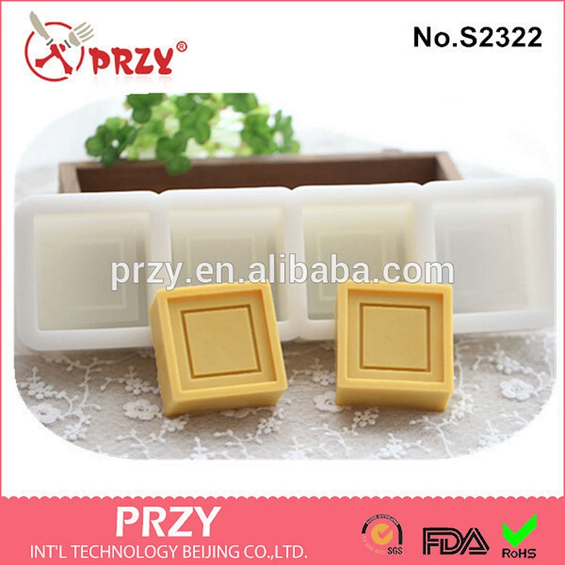 s2322 przy 4 cavity square silicone soap mold
