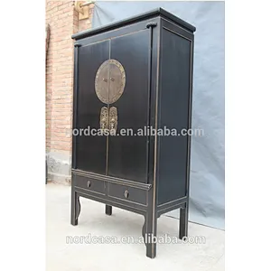 Red or Black chinese wedding tall antique cabinet in reclaimed wood with antique style chinese wardrobes of antique furniture