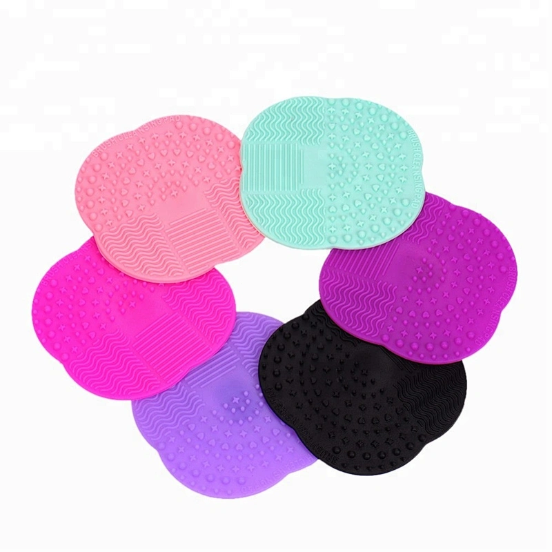 Wholesale makeup tools silicone makeup brush cleaner pad with suction pad