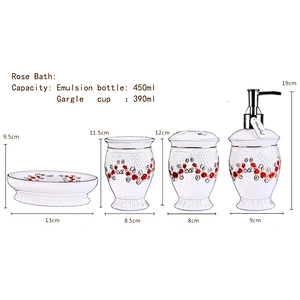 Luxury 5 Pieces of Ceramic Bathroom Accessories Set Simply Bathroom Sanitary Set for Hotel Home Three Pattern