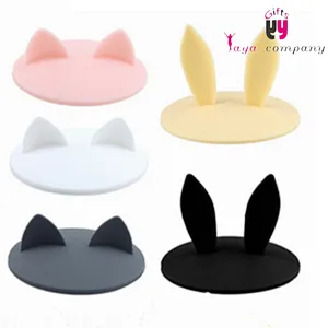 Cute cat ears Silicone FDA Glass coffee lid