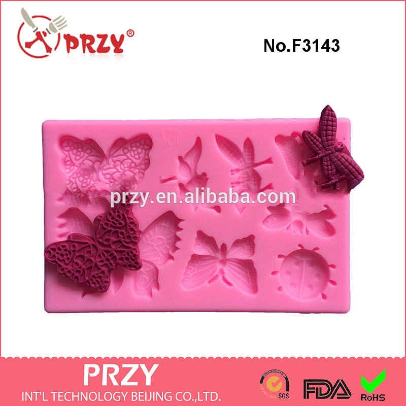 F3143 DIY butterfly composition bakeware liquid food-grade silicone lace fondant cake decoration Soap mold