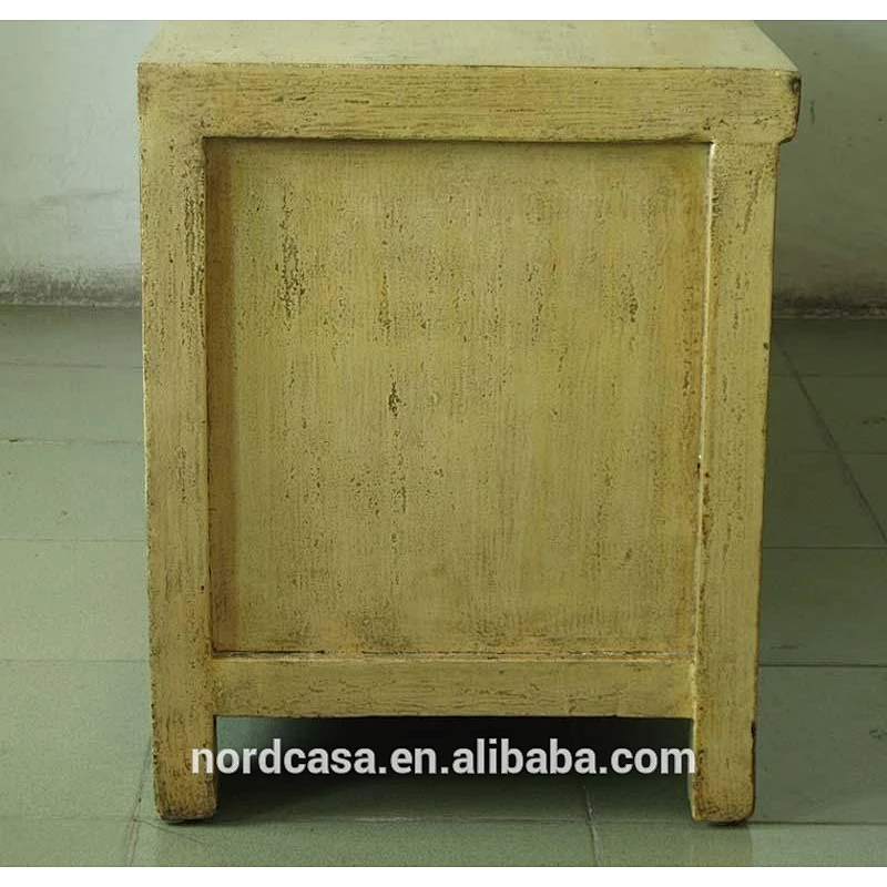 chinese antique reproduction furniture 3 drawer 4 door rustic natural cabinet