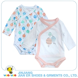 Wholesale printing style newborn baby girls cotton romper sets