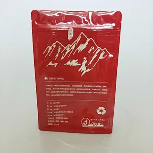 Custom red zip-lock bag window is used for the packaging of goji berries