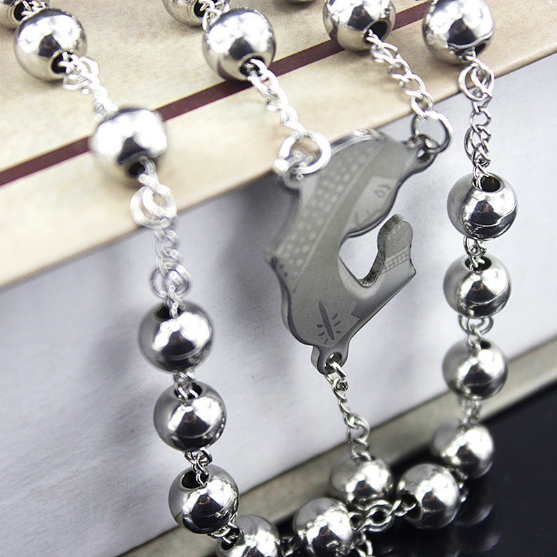 jewelry rosary necklace stainless steel chain
