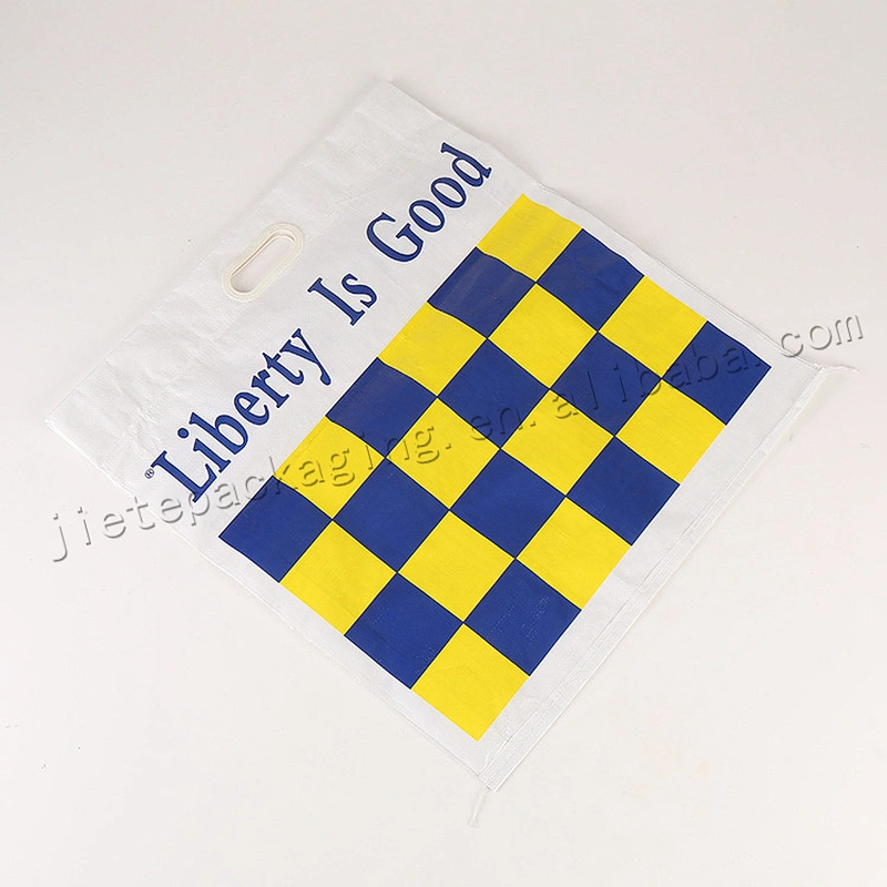 New style plastic laminated pp woven pocket with carry handle