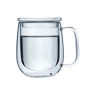 Guangzhou manufactory best selling products juice mug and double wall tea glass with handle
