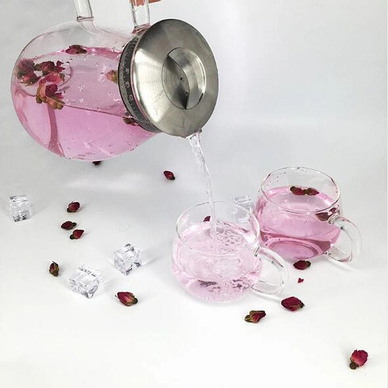 high quality custom 1900ml  juicer glass bottle glass beverages with metal lid