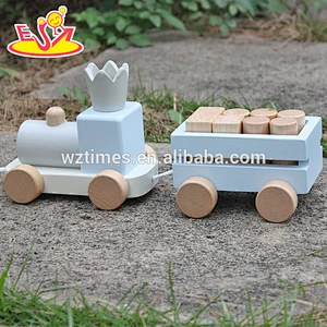 2018 wholesale wooden pull toys for toddlers funny train wooden pull toys for toddlers best pull toys for toddlers W05C075