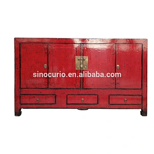 Chinese antique wooden chest furniture wooden high glossy bedroom cupboard