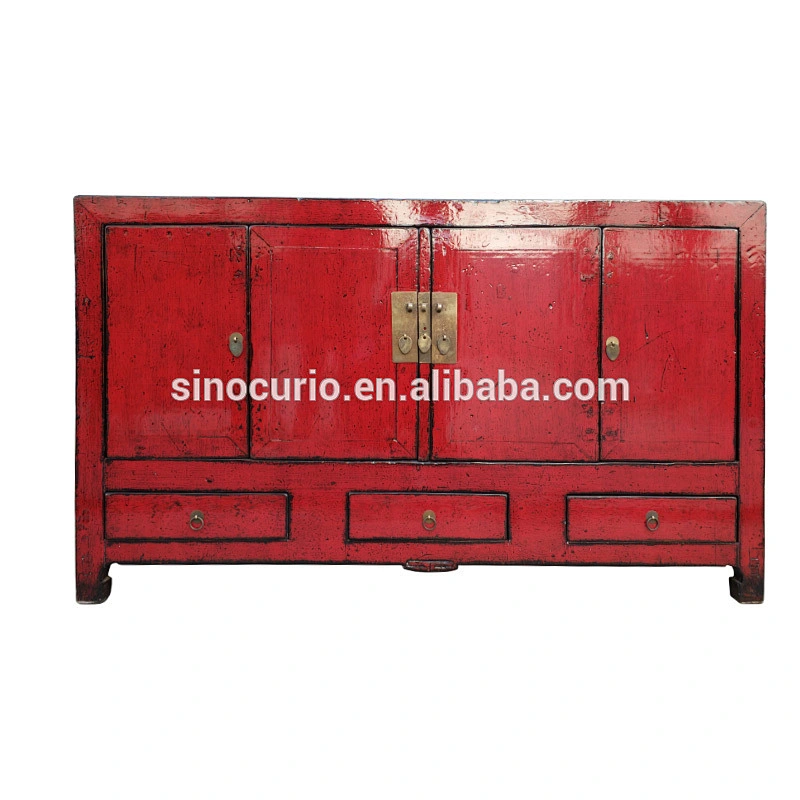 Chinese antique wooden chest furniture wooden high glossy bedroom cupboard