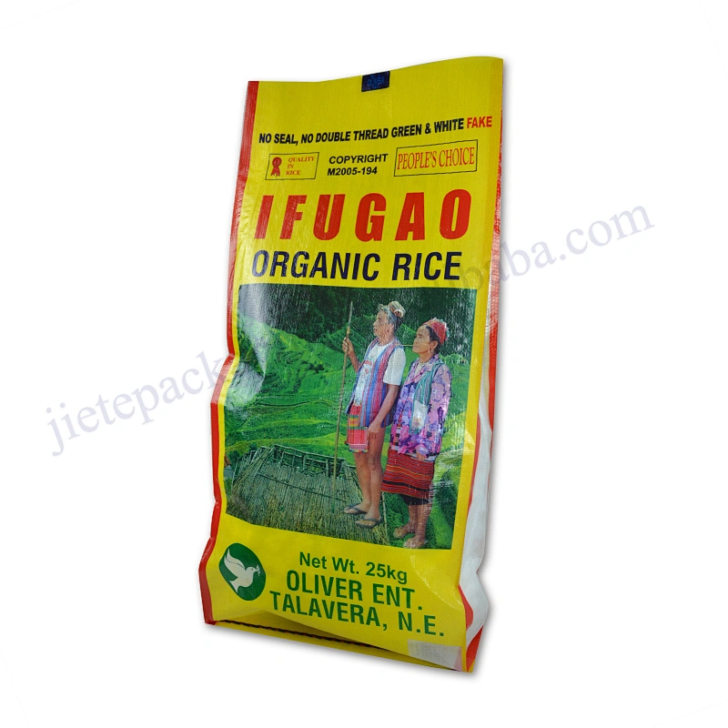 Transparent plastic bopp laminated 25kg pp woven rice packaging bag export to Philippines
