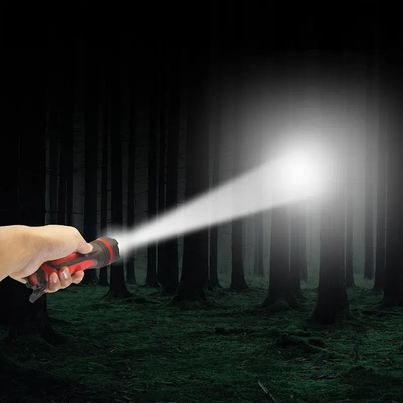 2018 hot sale 1W 3LED TPR torch rubber  light  and 2AA Battery plastic waterproof  flashlight