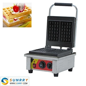 Stainless steel electric 2pcs rotary square cake waffle maker machine