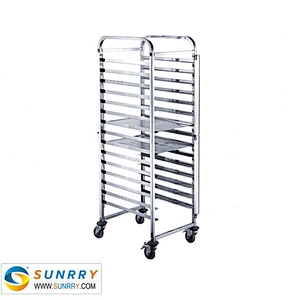 2018 China popular 16 layers multi-function mobile folding bread trolley for kitchen service equipment
