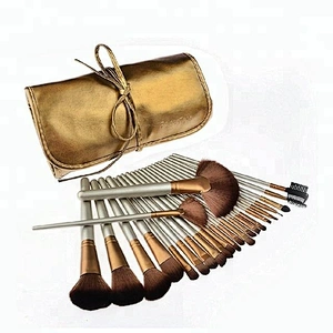 Gold 24pcs Makeup Brush Set With Makeup Bag