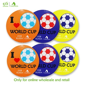6pcs home decoration accessories modern table mat,World Football Cup fans round placemat kids wood cup coaster in stock for sale