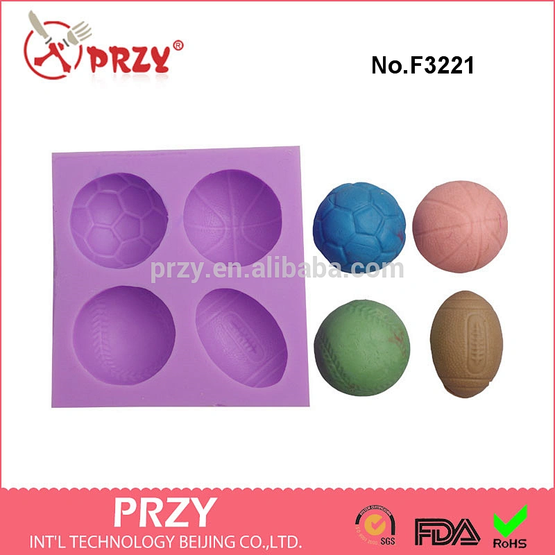 F3221 Football Basketball perspective Fondant cake silicone mold silicone fondant mold