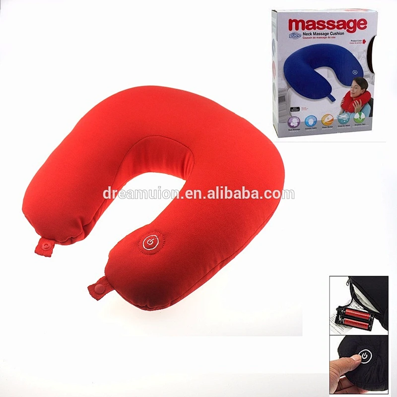 U shaped Comfort Fabric Travel Vibrating Massager Neck Shoulder Massage Cushion Pillow Home Car