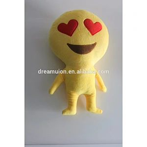 Home Sofa Decor Emoji Emoticon Cushion Key ring Plush Toys Yellow Face Round