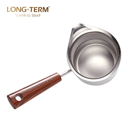 L102382 Portable 550Ml Single Handle No Cover 201 S/S Boiling Milk Pot