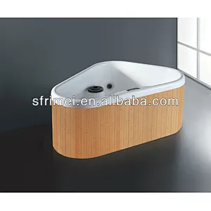Triangle Shape Outdoor SPA Double Jet Whirlpool Massage Bathtub