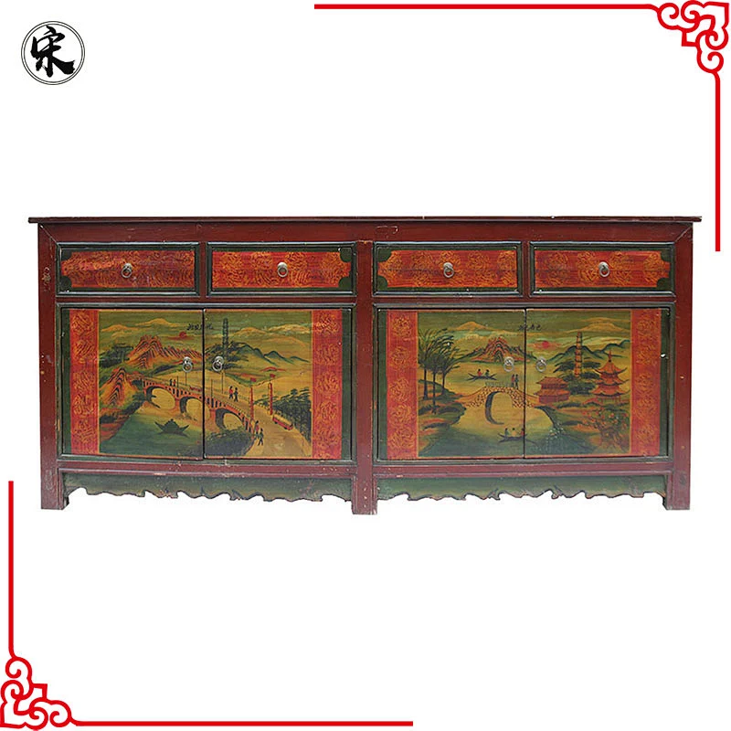 wholesale chinese antique reproduction painted storage furniture