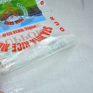 Custom wholesale 25kg transparent white plastic printed pp woven bag