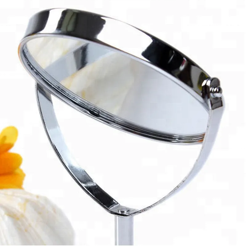 2018 Professional Cosmetic Mirror Double Sided 3X Magnifying Oval Free Standing Small Makeup Mirror
