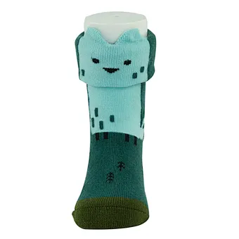 High Quality Kids 3D Cartoon Tube Knitting Jacquard Turn Over Lovely Animal  Socks