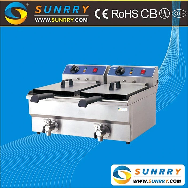 Electric Stainless Steel Double Tank Turkey Fryer Machine for Chicken Nuggets Frying