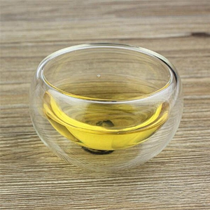 2019 Hot Sale Heat Resistant Glass Tea Cup Double Wall Glass Cup for Gift Eco-friendly Borosilicate Tea Mug